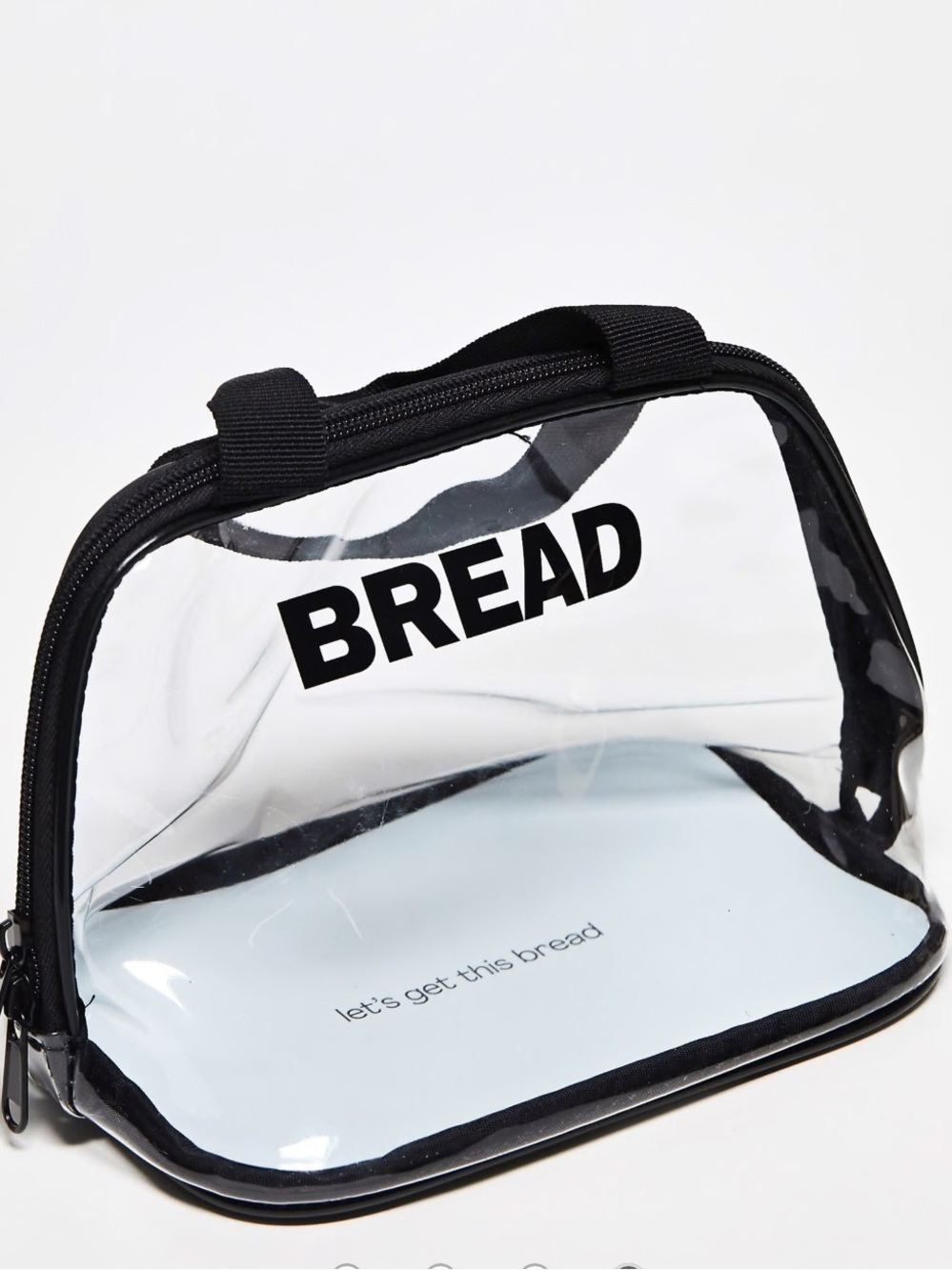 Bread Clear Cosmetic Bag with Black Trim